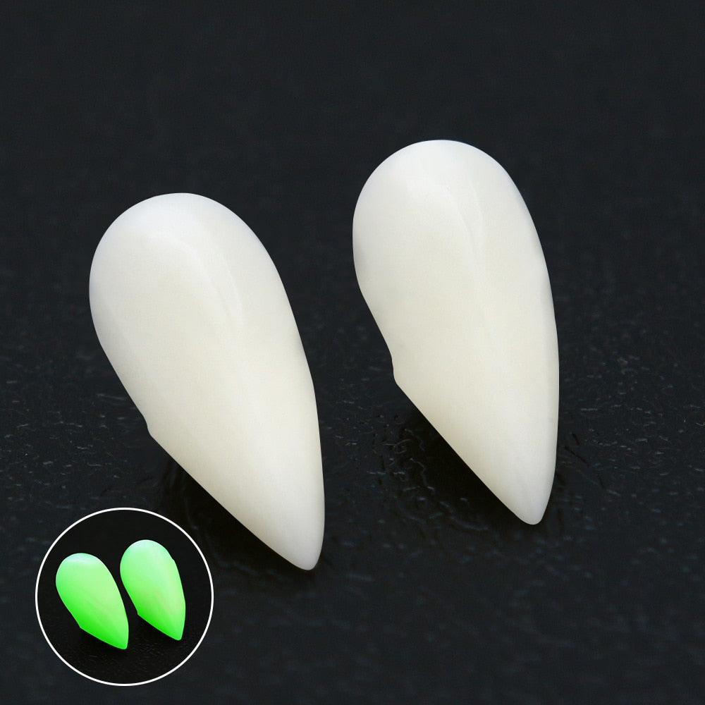 Adult Kids Halloween Vampire False Teeth Horrific Party Costume Transparent Dentures Cosplay Fangs Resin Fangs Free Shipping