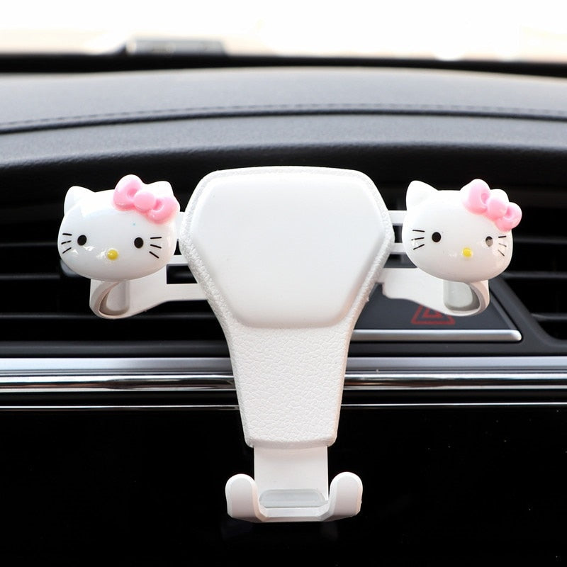 Kawaii Sanrio Anime Kt Cat Hello Kitty Plush Steering Wheel Cover Car Accessories Headrest Pillow Lumbar Pillow Plushie Seatbelt Cover Gift