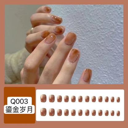 24pcs Wearable Pink Press On Fake Nails Tips With Glue false nails design Butterfly Lovely Girl false nails With Wearing Tools