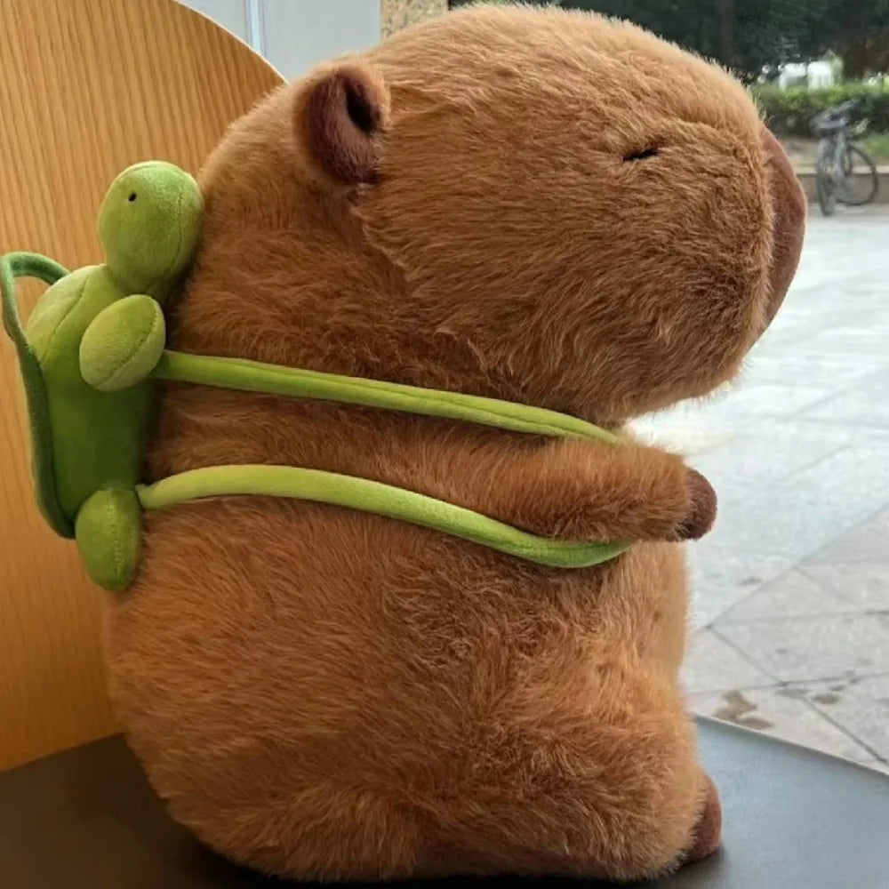 Cute Capybara Plush Toys With Backpack Sitting Lovely Cartoon Animals Stuffed Dolls Holiday Gift Home Decor Sofa Plush Pillows