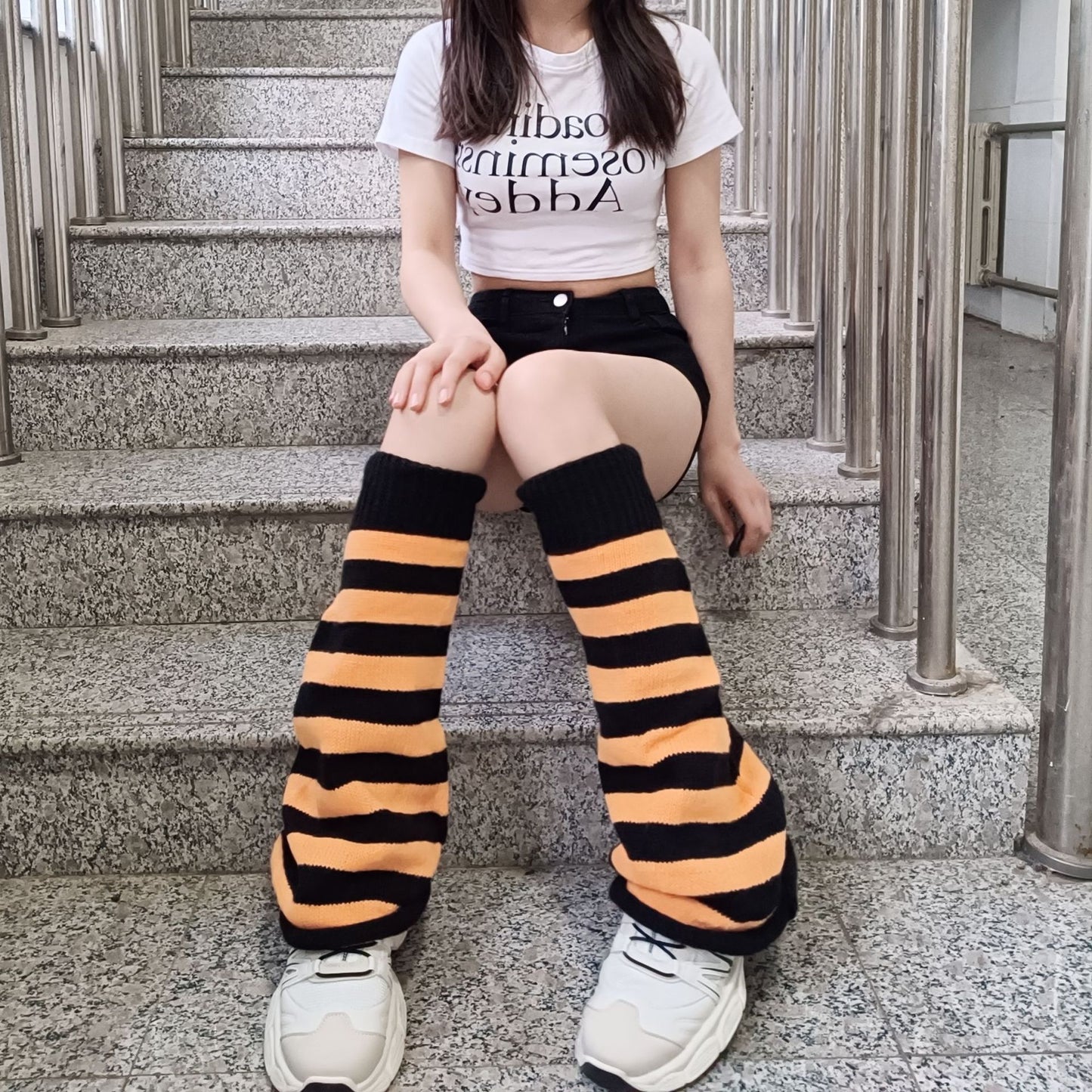 Lolita Socks Cute Flared Knitted Long Warmers Foot Cover White Arm Warmer Leg  Kawai Jk Autumn Calf Gaiters Sweet Legwarmers