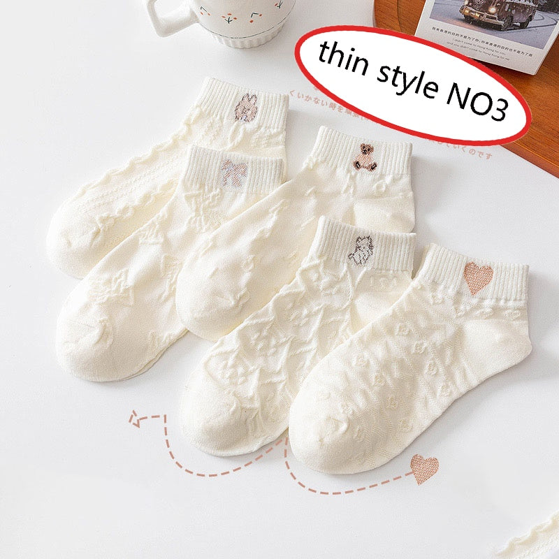 1pair/Cute Summer Women Short Socks Boat Chaussette Femme Cotton Ankle Lace Mujer Sock Female Mesh Breathable Calcetines
