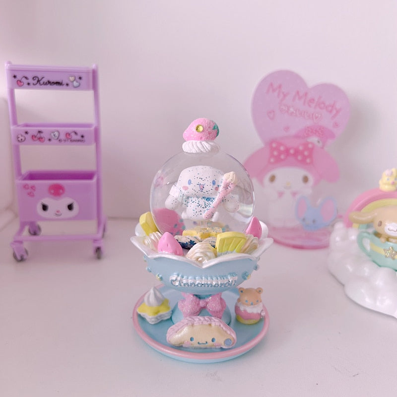 Sanrio Kawaii Cute My Melody Littletwinstars Cute Crystal Ball Cartoon Jewelry Box Ornament Birthday Gifts for Friends