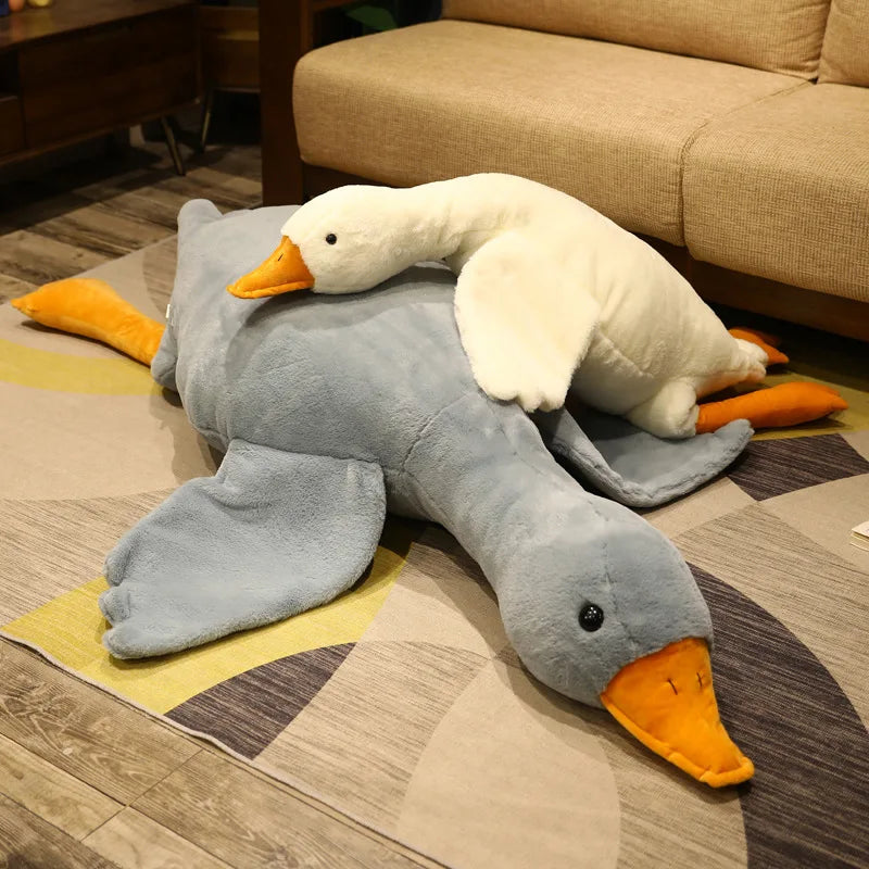 190cm Giant Long Plush White Goose Toy Stuffed Lifelike Big Wings Duck Hug Massage Throw Pillow Boyfriend Cushion For Girl