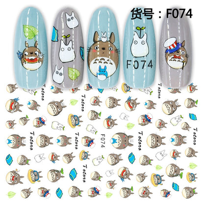 Cute Anime Character Series Nail Stickers Nail Art Supplies Disney Mickey Stitch Donald Duck 3D Stickers Nail Art Decorations