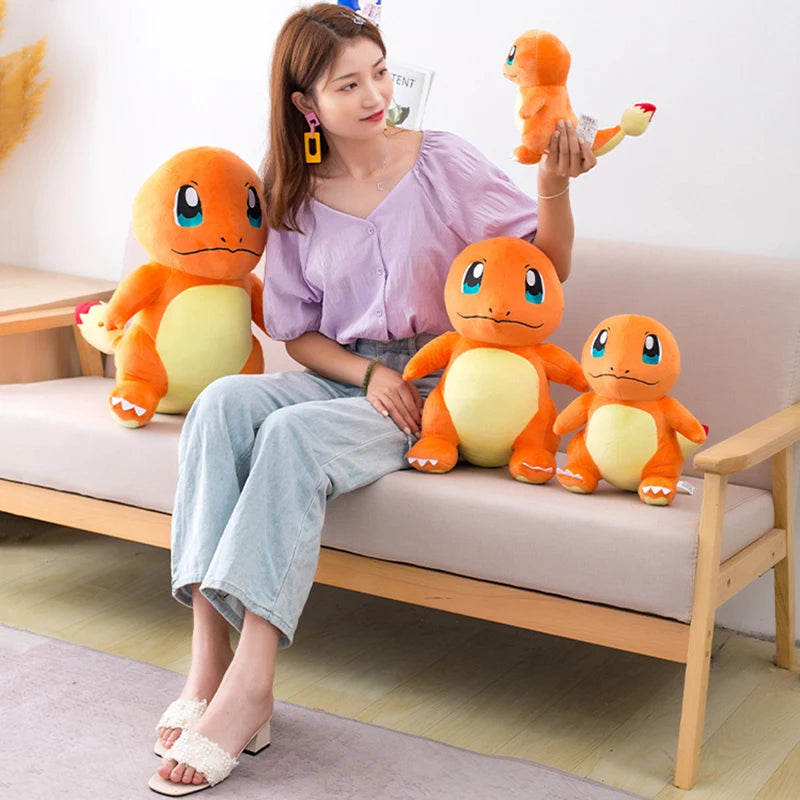 Big Size Bulbasaur Plush Doll Giant Squirtle Charmander Anime Cartoon Frog Stuffed Toy New Year's Gift For Kids Children
