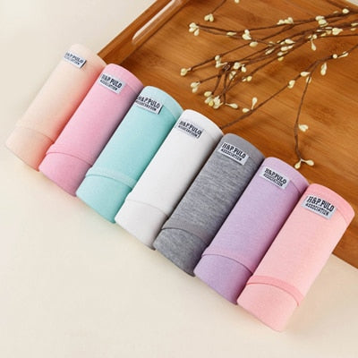 7Pcs Panties for Woman Underwear Cotton Breathable Soft Lingerie Female Briefs Girls Cute Solid Color Underpants Large Size
