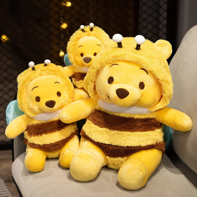 Winnie The Pooh Plush Toy Disney Bee Teddy Bear Stuffed Animal Plushies Kawaii Pillow Buddy Soft Doll Children Kids Gift