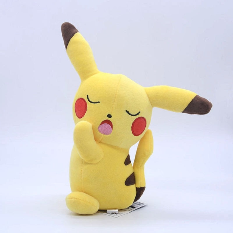 New Pokemon 20-25cm Anime Figure Pikachu Sleeping Cute Scream Plush Dolls Pet Stuffed Model Pendant Toy Children Christmas Gifts