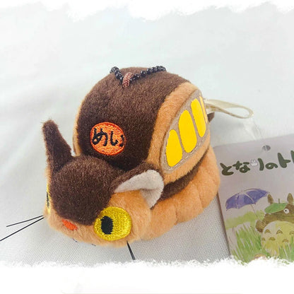 My Neighbour Totoro Cute Plush Cat Bus Doll Key Chain Kawaii Fluffy Soft Stuffed Toy Backpack Pendant Kid Schoolbag Decoration