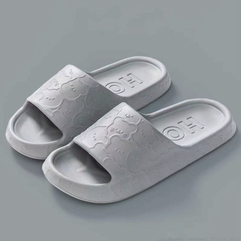 Cute Cat Print Women Slippers Home Indoor Slides Men Women Flat Slippers Cartoon Non-Slip Outdoor Beach Slides Shoes Shower