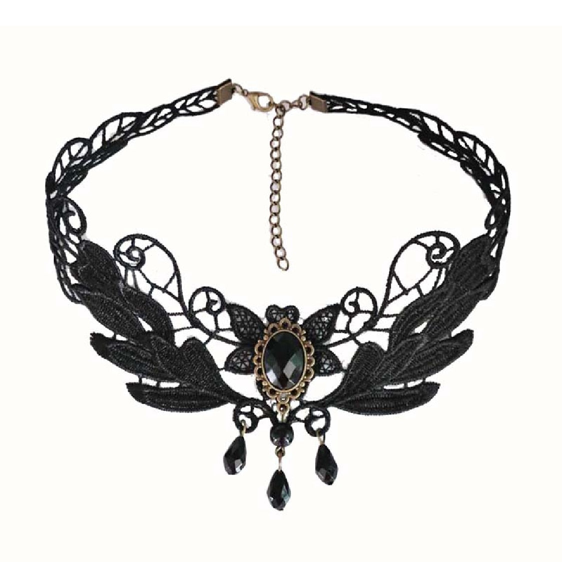 Korean Fashion Velvet Choker Necklace for Women Vintage Lace Necklace with Pendants Gothic Girl Neck Jewelry Accessories