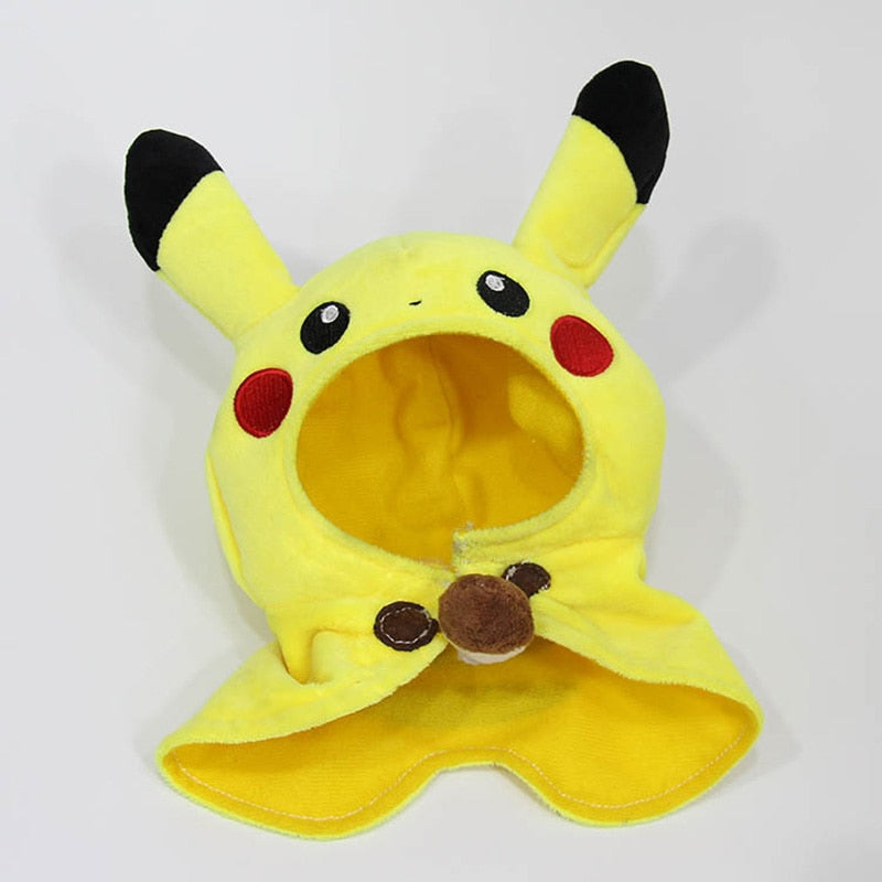 TAKARA TOMY Pokemon Plush Toys Pikachu Cosplay Eevee Plush Game Stuffed Dolls Eevee with Cloak Cos Pikachu Toy Kids Gift