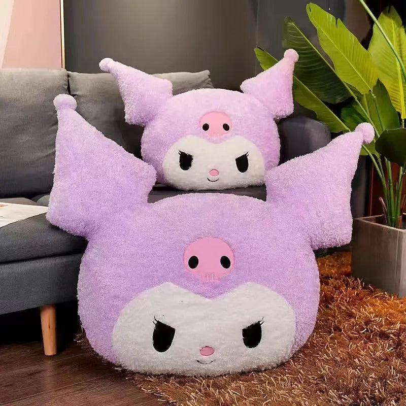 Giant Sanrio Plush Kawaii Stuffed Doll My Melody Black Purple Kuromi Cartoon Sofa Bed Soft Pillow Toys For Kids Girl Xmas Gifts