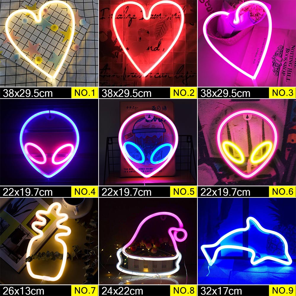 Wholesale LED Neon Night Light Sign Wall Art Sign Night Lamp Xmas Birthday Gift Wedding Party Wall Hanging Neon Lamp Home Decor