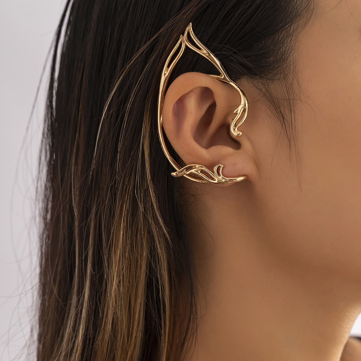 Punk Fairy Ear Cuff Goth Earring Dark Elf Ear Clip Earrings For Women Retro Silver Color Hip Hop Halloween Party Jewelry Gift