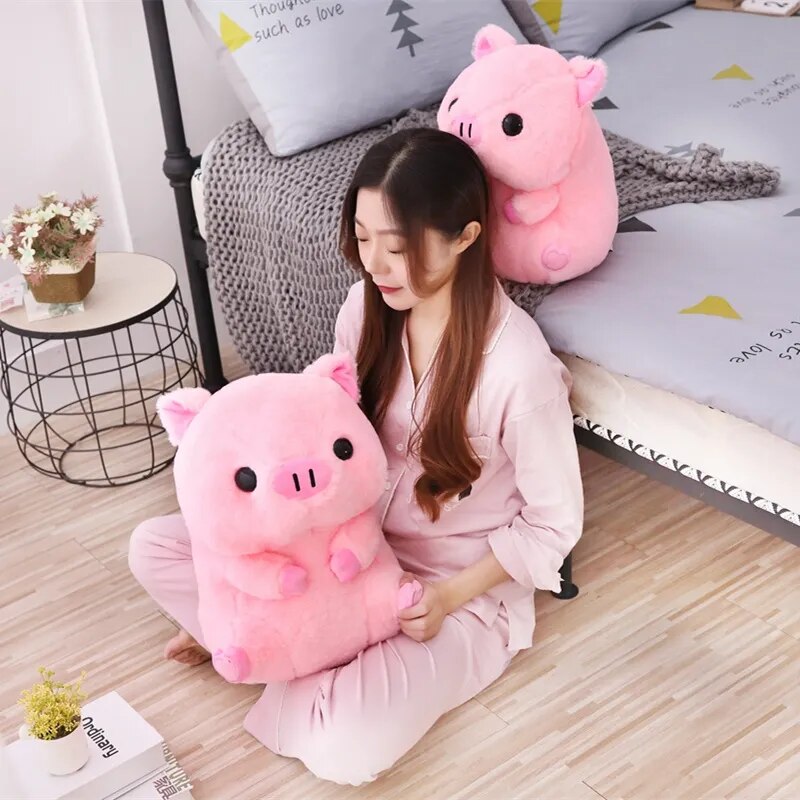 Kawaii Pig Stuffed Animal Piggy Plush Toy Super Cute Pink Plushies Pillow Round Pig High Quality Doll Gift For Children