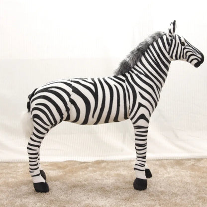 Zebra Plush Animal Crosing زبرصناعي Soft Giant Stuffed Horse Realistic Hukelma Sweaty Horse Lusama Plushie Toy Doll For Kid Gift