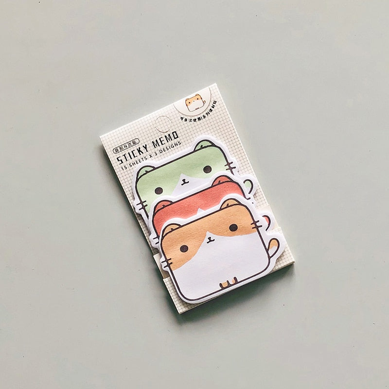 45 Sheets/Pack Kawaii Penguin Pig Bear Cat Memo Pads Student Stationery School Office Supply