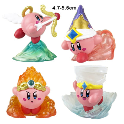 4-8pcs Anime Games Kirby Action Figures Toys Pink Cartoon Kawaii Kirby PVC Cute Figure Action Toy Christmas Gift for Children