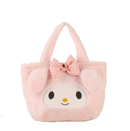 Kawaii Hello Kitty Sanrio Plush Bag Anime Kuromi Plushie Backpack for Girls Mymelody Cinnamoroll Handbags Cartoon Messenger Bags