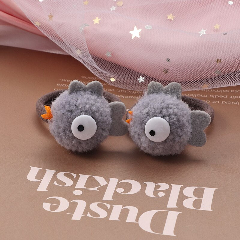 2Pcs New Cartoon Animals Hair bands Girls Nylon Elastic Rubber Band Hair Ring Headbands Cute Kids Headwear Hair accessories Gift