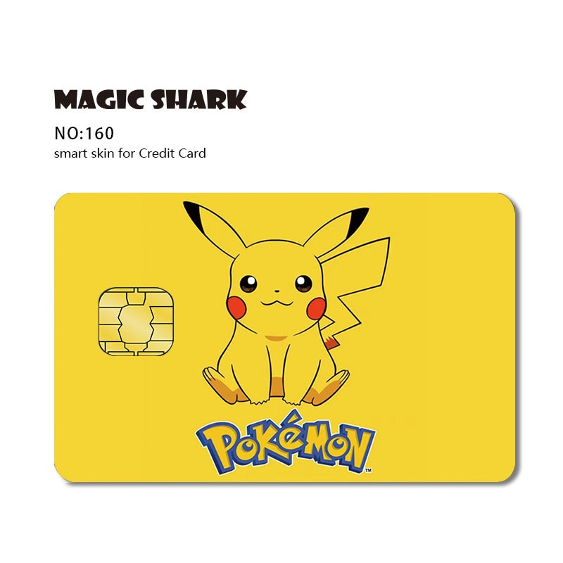 Pokemon Card Decals Credit Card Skin Stereo 2.5D HD Stickers Game Card Decal Card Film Skin Large Small Chip Waterproof Sticker