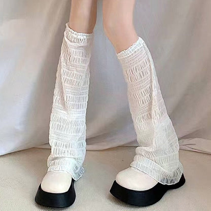 Lolita Socks Cute Flared Knitted Long Warmers Foot Cover White Arm Warmer Leg  Kawai Jk Autumn Calf Gaiters Sweet Legwarmers