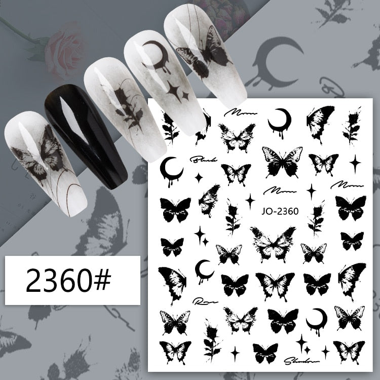 1Sheet Korean White Cloud Blue Nail Art Sticker 3D Star Moon Decal Pure Twilight Self-adhesive Manicure Slider Accessories RE#53