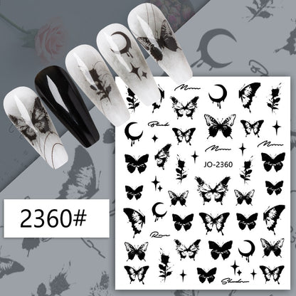 1Sheet Korean White Cloud Blue Nail Art Sticker 3D Star Moon Decal Pure Twilight Self-adhesive Manicure Slider Accessories RE#53