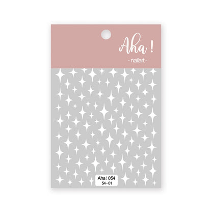 1Sheet Korean White Cloud Blue Nail Art Sticker 3D Star Moon Decal Pure Twilight Self-adhesive Manicure Slider Accessories RE#53