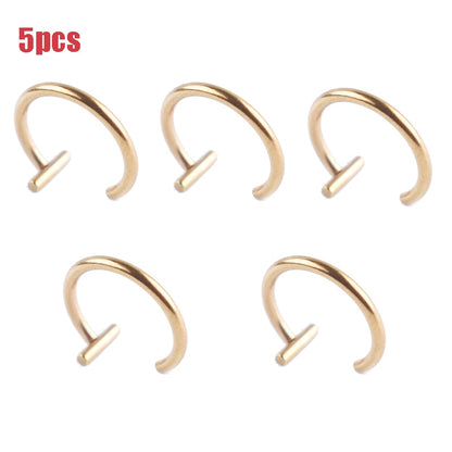 5Pcs Lip Nose Rings Neutral Punk Lip-shaped Ear Nose Clip Fake Diaphragm with Perforated Lip Hoop Body Jewelry Steel Ring