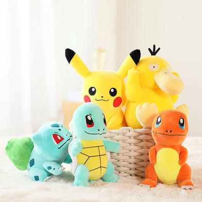 Original Pokemon Plush Doll Charmander Gengar Pikachu Stuffed Soft Toy Bulbasaur Cute Cartoon Animal Toy Gift for Kid