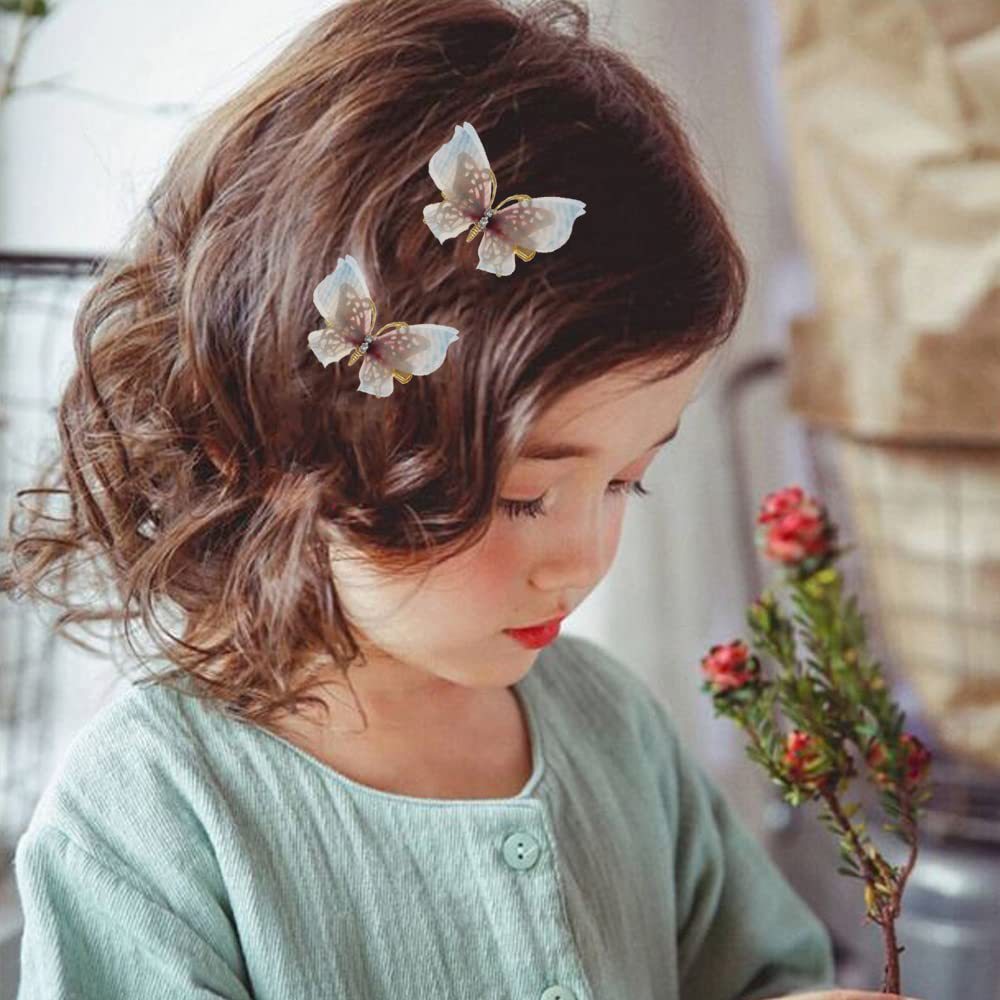 2PCS New Fashion Temperament Butterfly Baby Girls Hairpins Cute Hair Clips Kids Headwear Children Hair Accessories