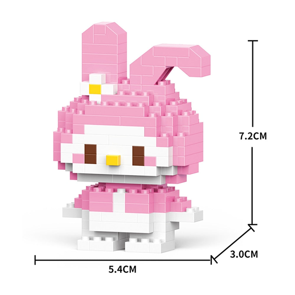 Hello Kitty Building Block Assembled Toys Decorative Ornament Sanrio Anime Figure Kuromi Model My Melody Children's Puzzle Gift