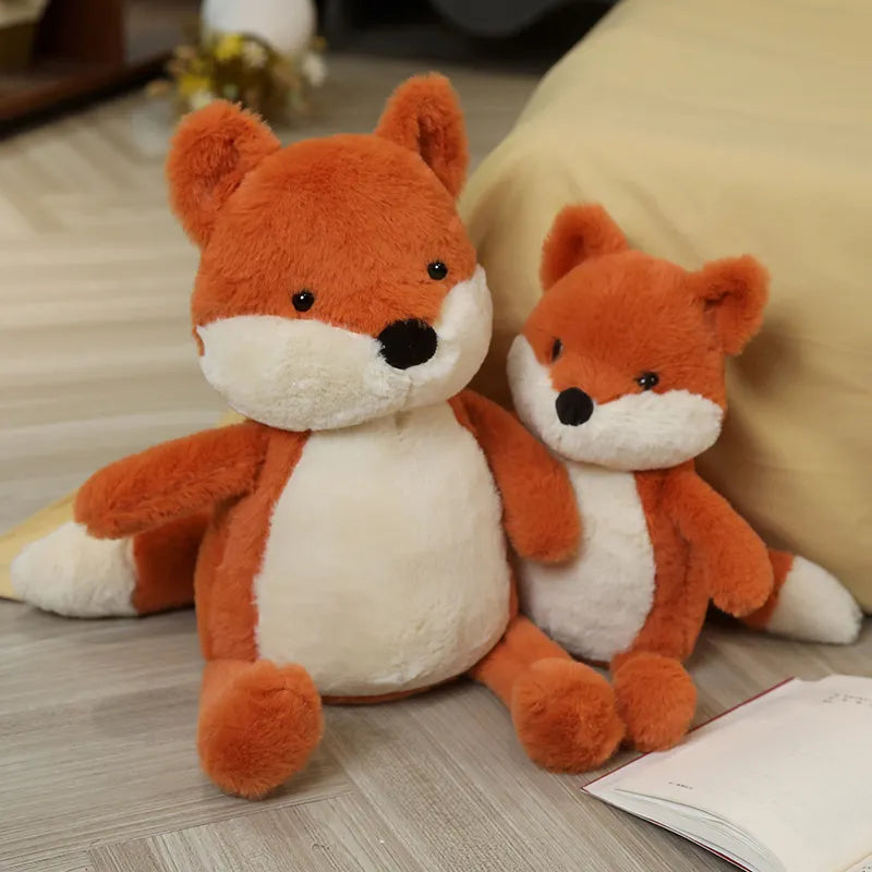 35-90cm Soft Fluffy Fox Plush Toy Cute Cartoon Animal Fox Stuffed Doll Girls Lover Valentine's Gift Kawaii Sofa Decor Pillows