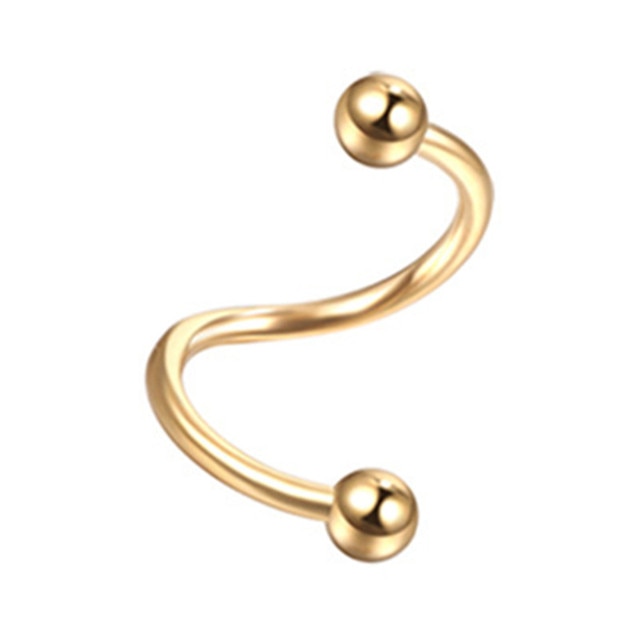 1PCS Stainless Steel Crystal Twist Helix Earring Cartilage Jewelry S Shape Labret Piercing Lip Ring Twist Tragus Earring Stud