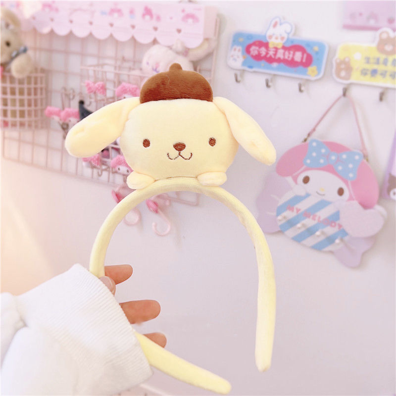 Kawaii Sanrio Plush Headband Kuromi My Melody Cinnamoroll Anime Cute Cartoon New Plush Headband Ear Hair Accessories Gift