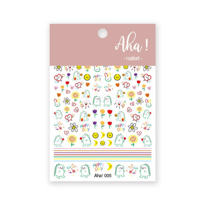 1Sheet Korean White Cloud Blue Nail Art Sticker 3D Star Moon Decal Pure Twilight Self-adhesive Manicure Slider Accessories RE#53