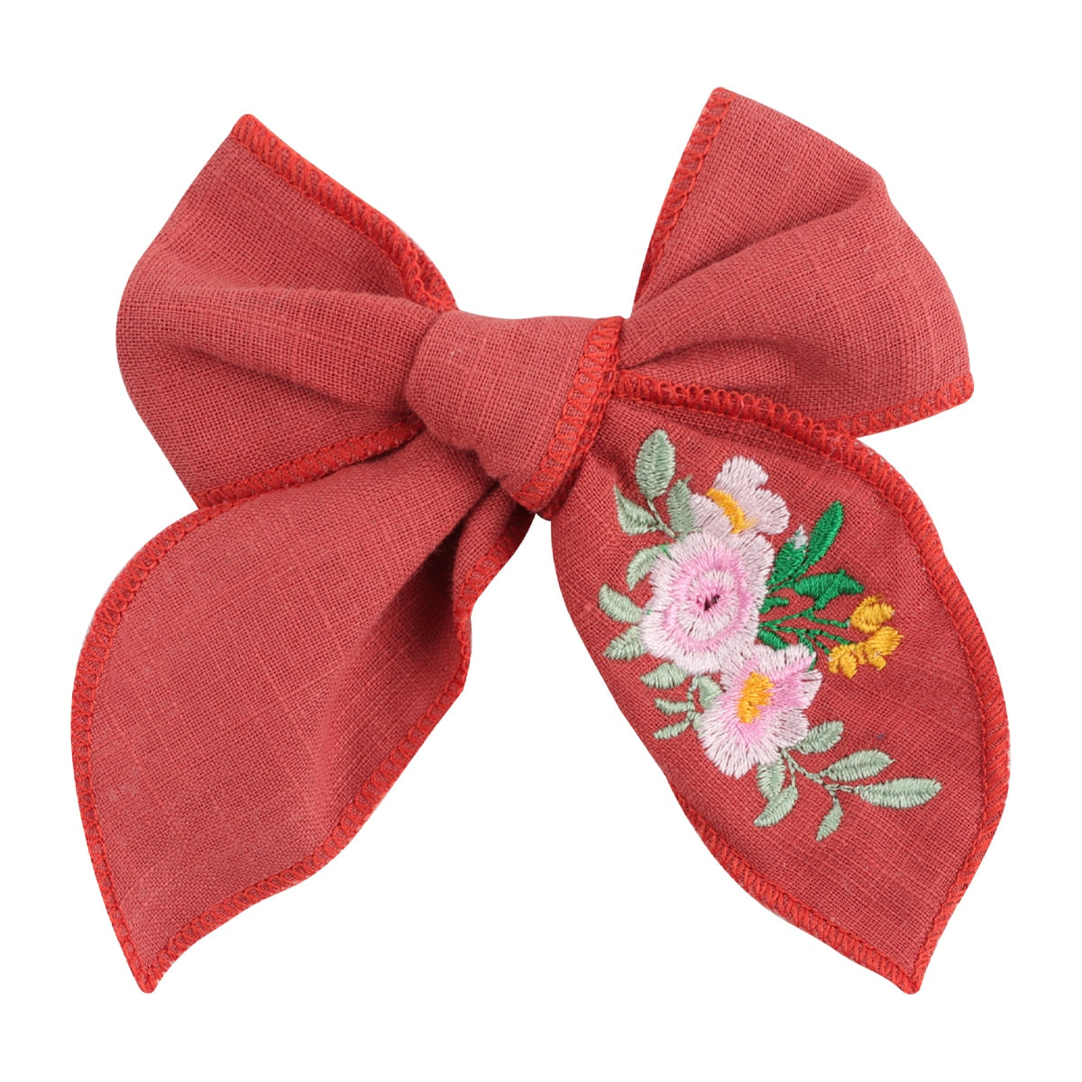 Fashion Embroidery Bows Hair Clips Solid Hairpins For Girls Handmade Ribbon Barrettes Kids Butterfly Hair Pin Korean Headwear