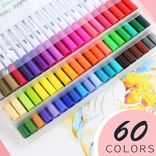 Vibrant Colors 168pcs Marker Set Double Ended Pens for Artists - Manga Drawing School Art Supplies