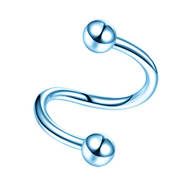 1PCS Stainless Steel Crystal Twist Helix Earring Cartilage Jewelry S Shape Labret Piercing Lip Ring Twist Tragus Earring Stud