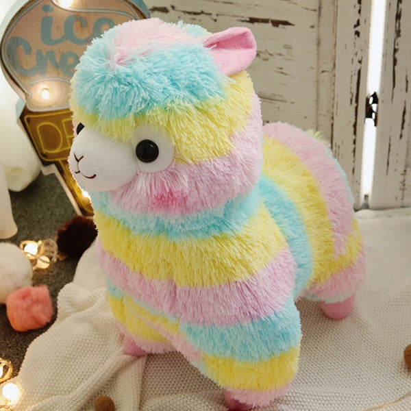 20cm Kawaii Rainbow Alpaca Plush Toys Soft Stuffed Animal Sheep Plushies Peluches Cute Dolls Kids Toys for Childrens Gift Room Decor