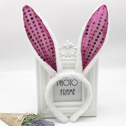 Cute Plush Bunny Ears Hair Bands Soft Rabbite Ears Easter Adult Headbands for Women Girls Anime Cosplay Party Hair Accessories