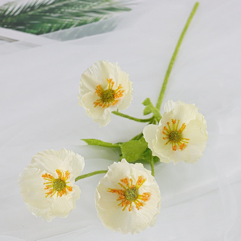 Artificial Flowers Poppy Silk Flowers Long Stem Housewarming  Garden Table Wedding DIY Party Wedding Bridal Bouquet Decoration