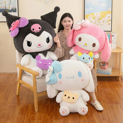 Kuromi Plushie 50cm My Melody Stuffed Animal Cinnamoroll Plush Toys Kawaii Sanrio Soft Doll Room Decor Kids Birthday Gifts