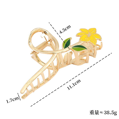 New Korean Vintage Flowers Large Metal Hair Claw Clip Ponytail Women Butterfly Shark Alloy Hair Claw Barrette Hair Accessories