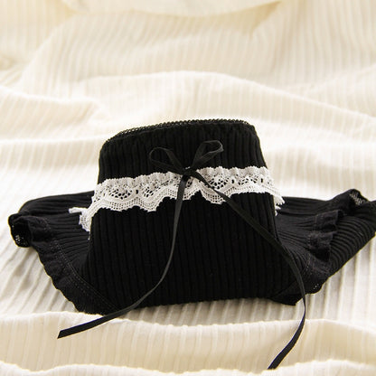 Women's Cotton Panties Lace Underpants Mid Waist Seamless Comfort Briefs Girl Lovely Bow Underwear Female Lingerie