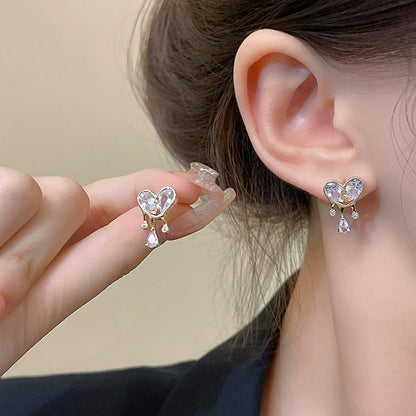 New Crystal Flower Drop Earrings for Women Fashion Jewelry Rhinestones Earrings Gift for Party Best Friend