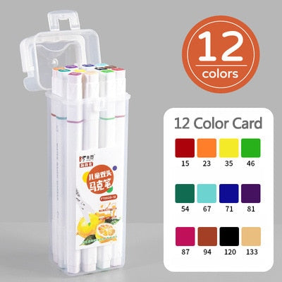 12-168 Colors Markers Pen Painting Drawing Manga Highlighter School Art  Supplies